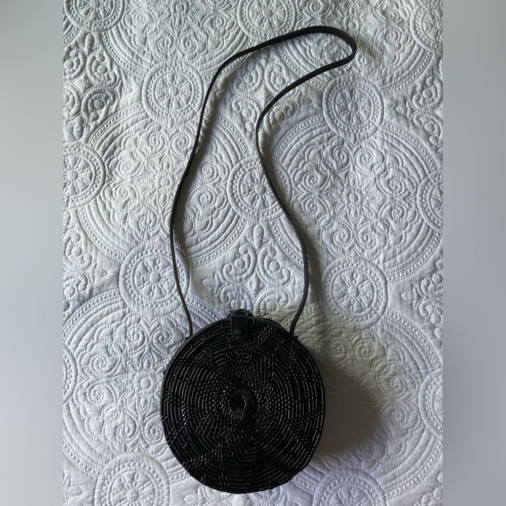 Jenn Lee rattan crossbody bag